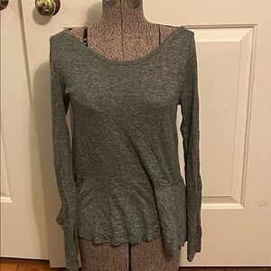 Hollister Heather Gray Long Sleeve Women's Top